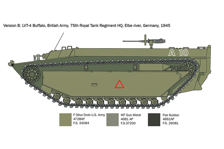 Italeri 1/35 LVT-4 Water Buffalo LVT Tracked Vehicle Scaled Plastic Model image 109806