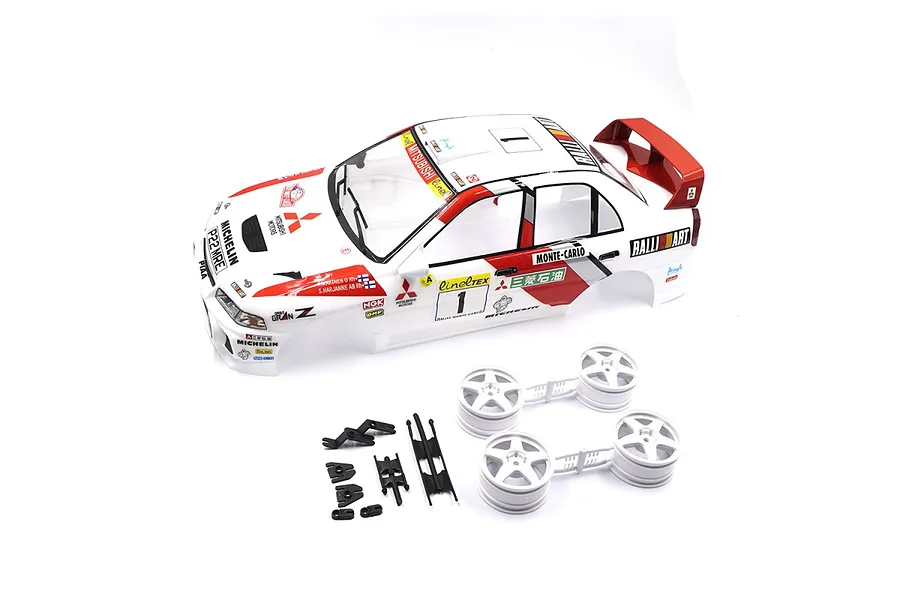 Yeah Racing 1/10 Mitsubishi Lancer EVO IV Painted Body Shell with Rims - Rally Catalunya 1997 #1 image 110224
