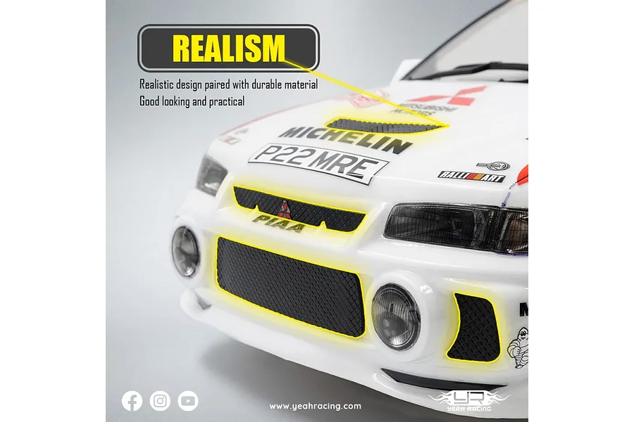 Yeah Racing 1/10 Mitsubishi Lancer EVO IV Painted Body Shell with Rims - Rally Catalunya 1997 #1 image 110230