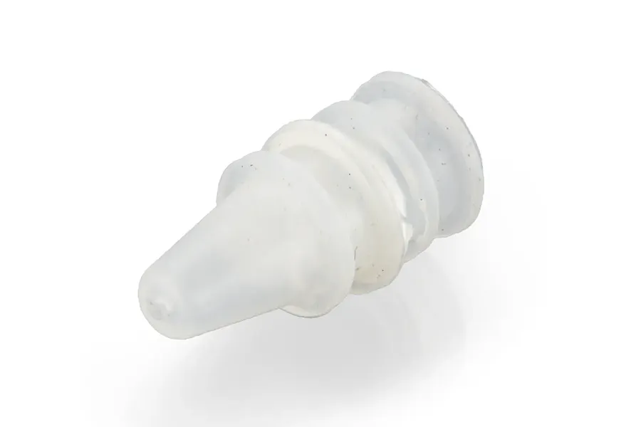 A single translucent white silicone waterproof rod seal or grommet for an RC boat, shown against a white background.