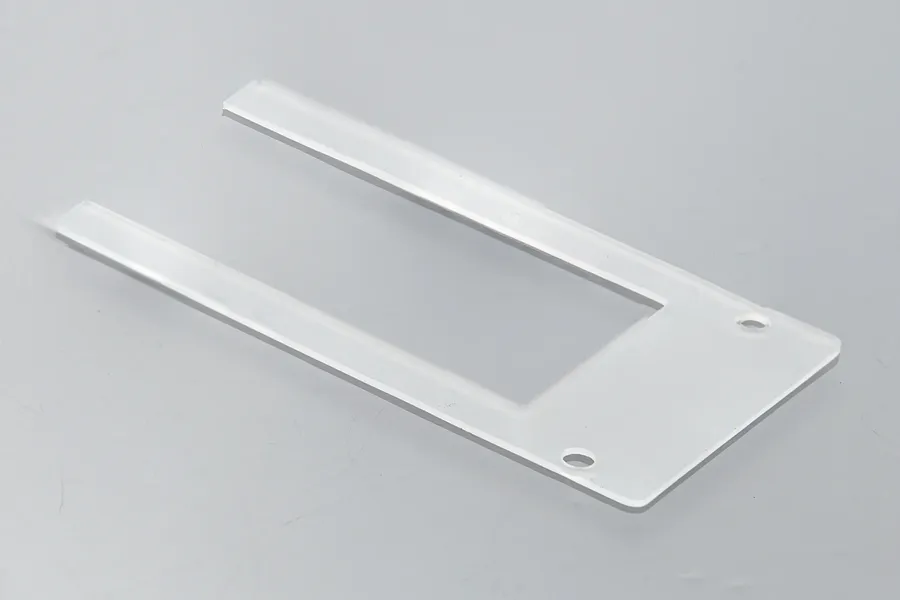 A U-shaped, clear plastic waterproof jet pad spare part for an RC boat, shown against a plain light grey background.