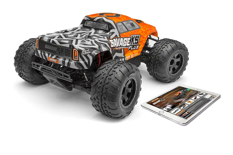 HPI Savage XS Flux RC Monster Truck Electric Brushless 4WD 1/12 Scale RTR - Orange image 110542