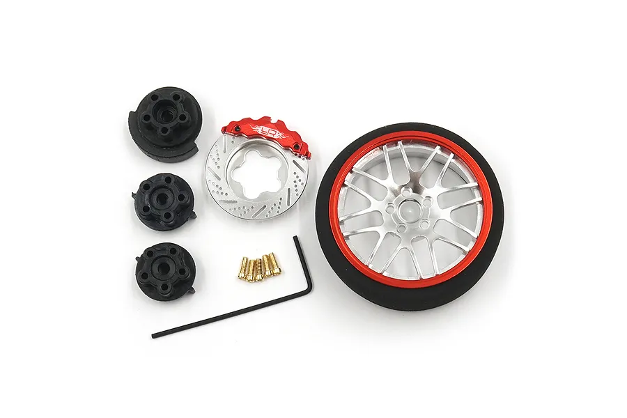 Yeah Racing Red Aluminium Type B Transmitter Steering Wheel Set image 110690