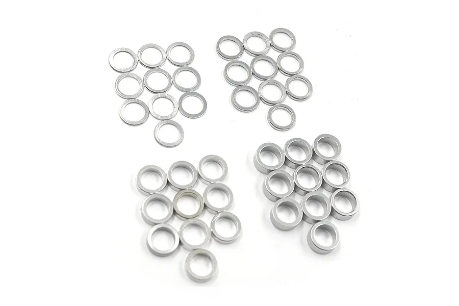 Yeah Racing Aluminium 5x7mm Washer Set (0.5mm, 1.0mm, 2.0mm, 3.0mm) 40Pcs - Silver image 110745