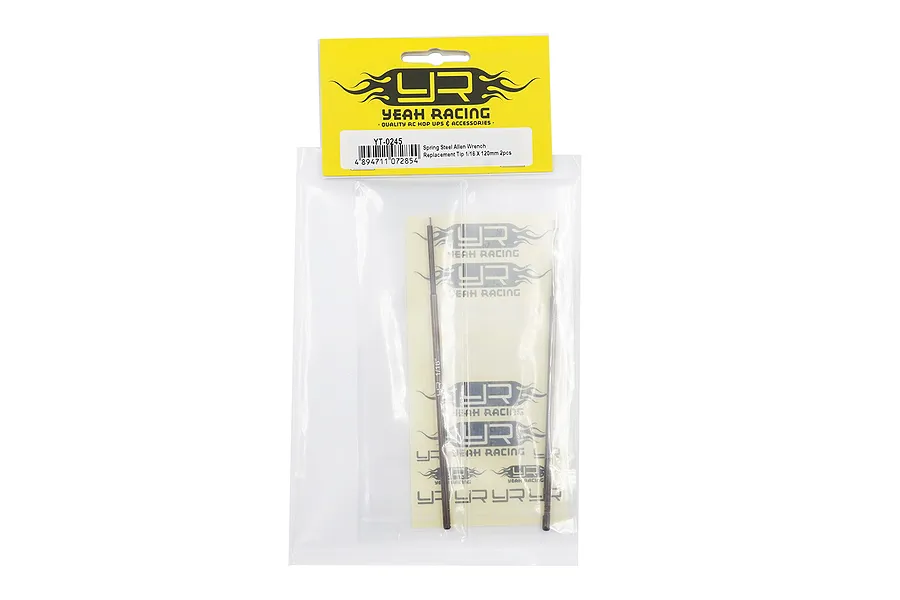 Two Yeah Racing 1/16 inch spring steel hex driver replacement tips in original retail packaging with yellow header card.