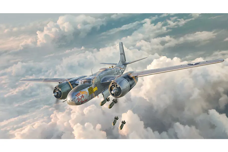 Italeri 1/72 A-26B Invader Bomber Scaled Plastic Model Kit image 110770