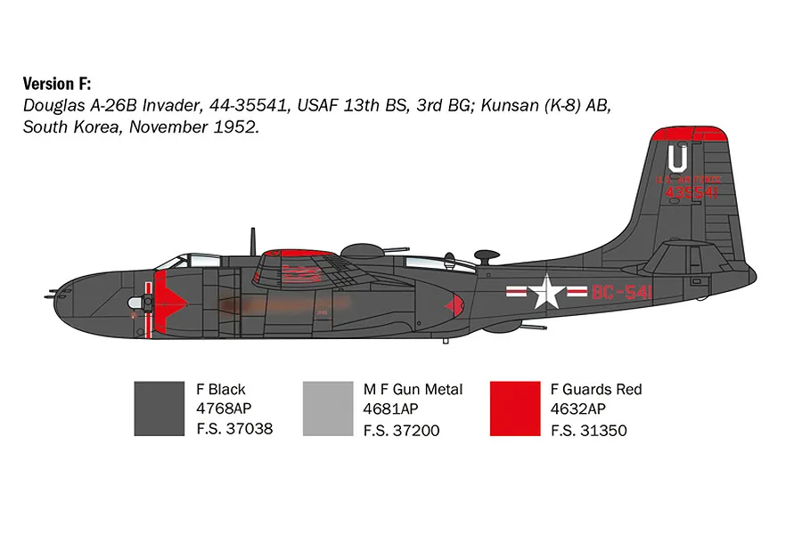 Italeri 1/72 A-26B Invader Bomber Scaled Plastic Model Kit image 110778
