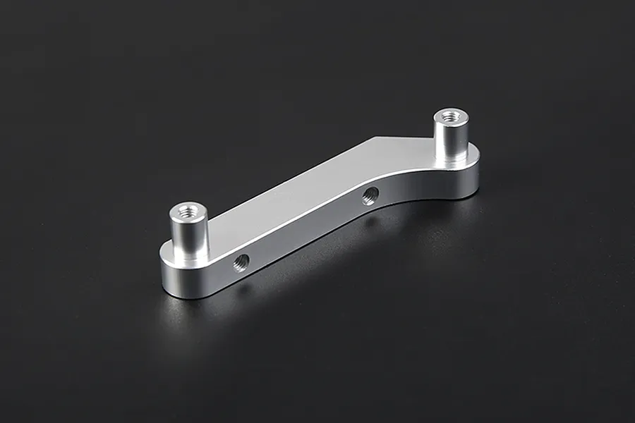 A silver Rovan aluminium engine mount component shown against a plain dark grey background.