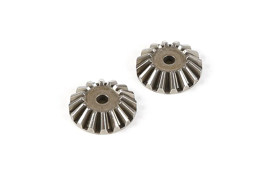 Two Rovan metal 16T differential bevel gears for RC cars, shown from a top-down angle against a white background.