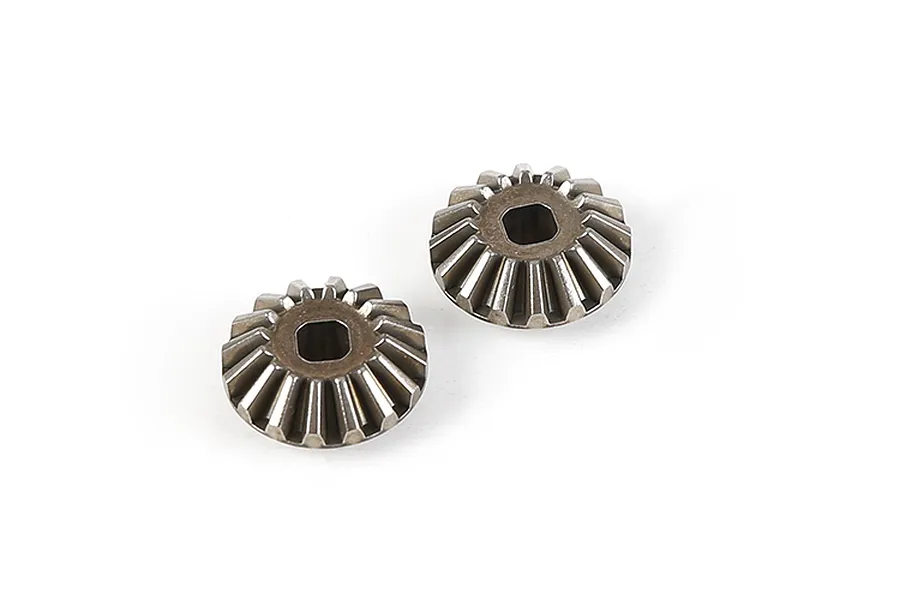 Two Rovan metal 16T differential bevel gears for RC cars, shown from a top-down angle on a white background.
