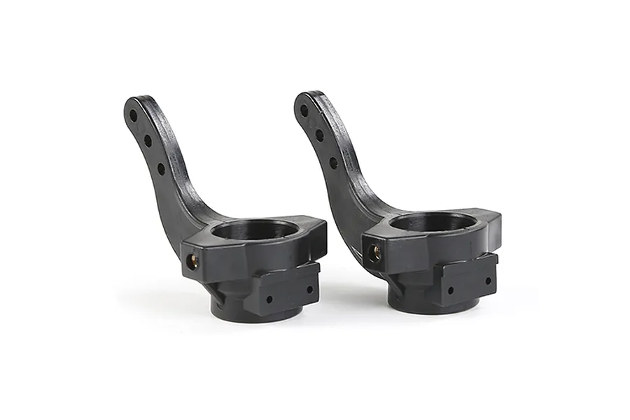 A pair of black plastic RC steering hubs for Rovan vehicles, shown against a plain white background.