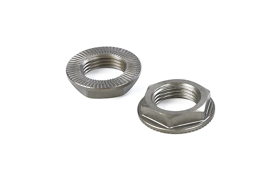 Rovan Aluminium 24mm Flanged Serrated Wheel Nuts 2Pcs - Gunmetal image 111074