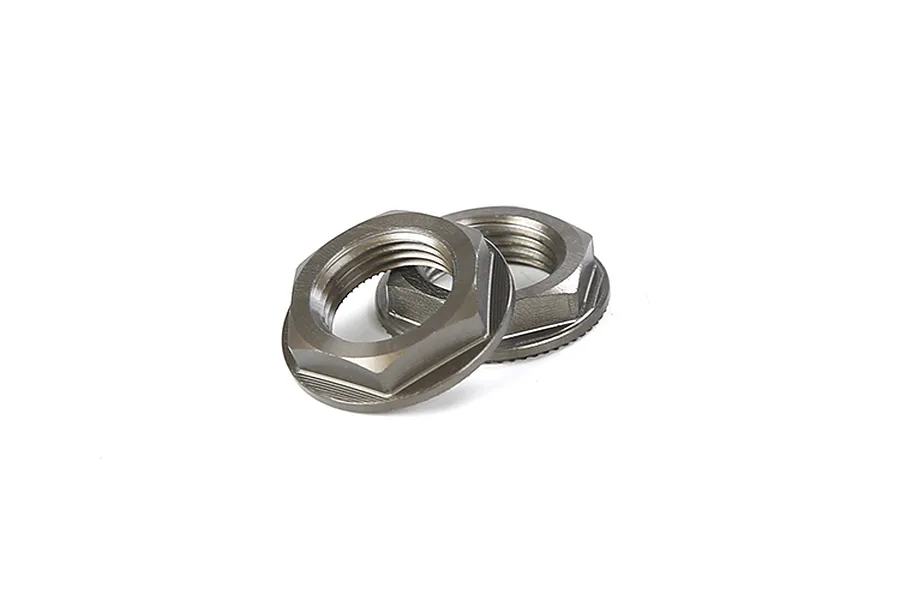 Rovan Aluminium 24mm Flanged Serrated Wheel Nuts 2Pcs - Gunmetal image 111076