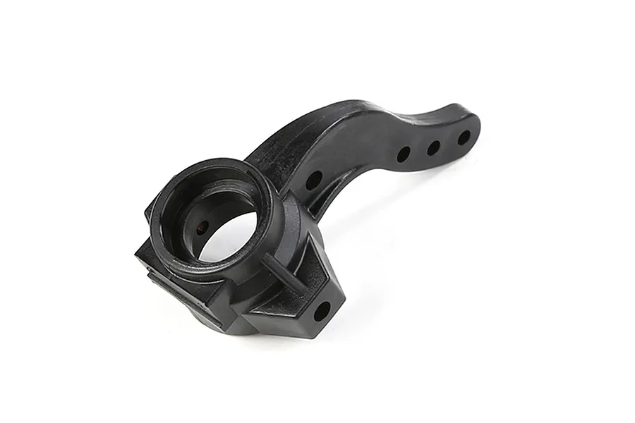A black plastic steering hub spare part for an RC vehicle, shown from a top-down angle against a white background.