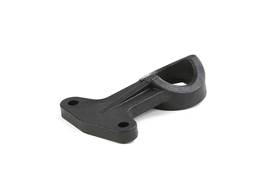 A black plastic Rovan RC servo saver part shown from a high angle against a white background.