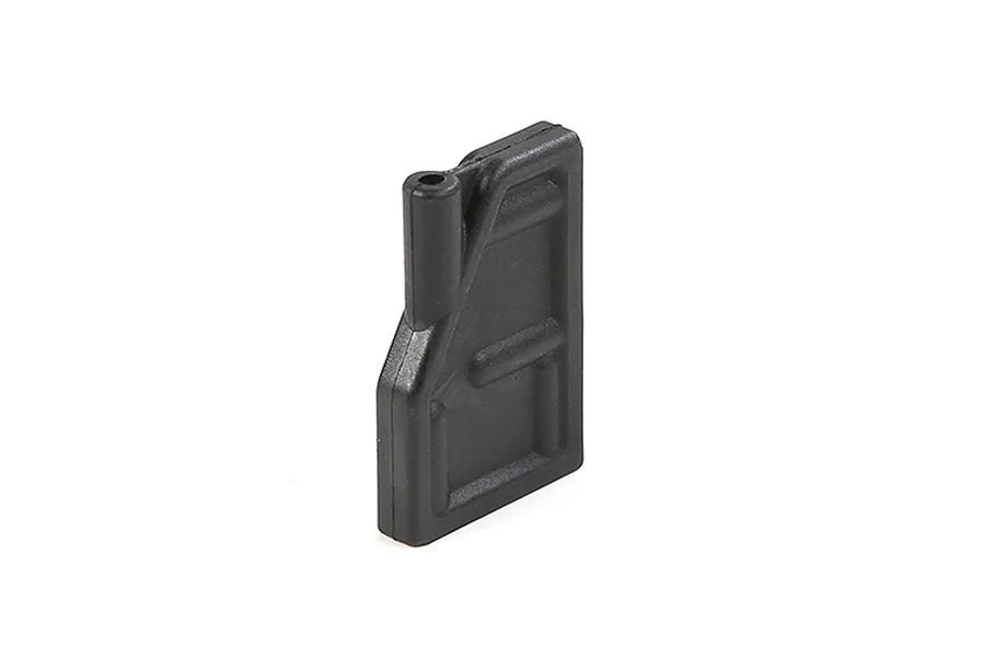 A black plastic Rovan steering servo mount component shown against a white background.