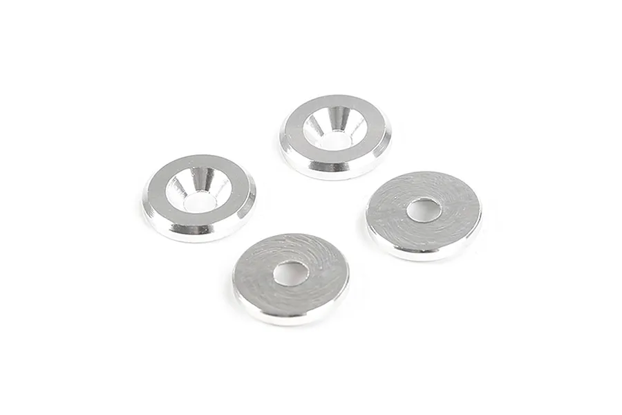 Rovan Aluminium 6x15x3mm Countersunk Engine Washers 4Pcs - Silver image 111231