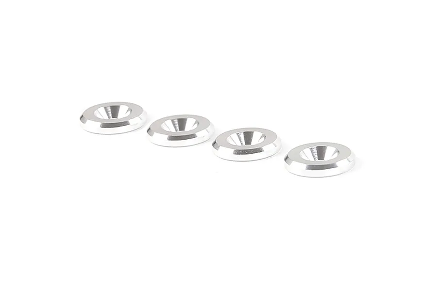 Rovan Aluminium 6x15x3mm Countersunk Engine Washers 4Pcs - Silver image 111232