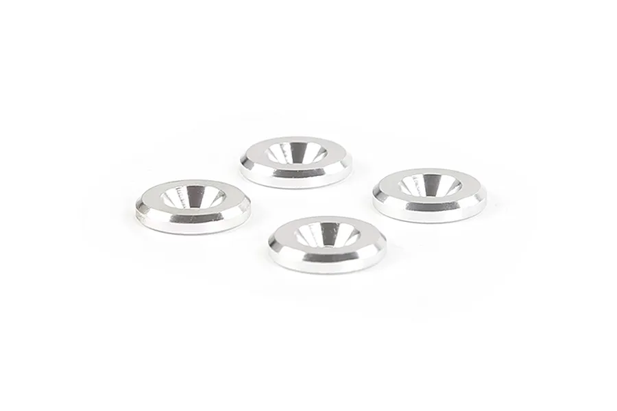 Rovan Aluminium 6x15x3mm Countersunk Engine Washers 4Pcs - Silver image 111233