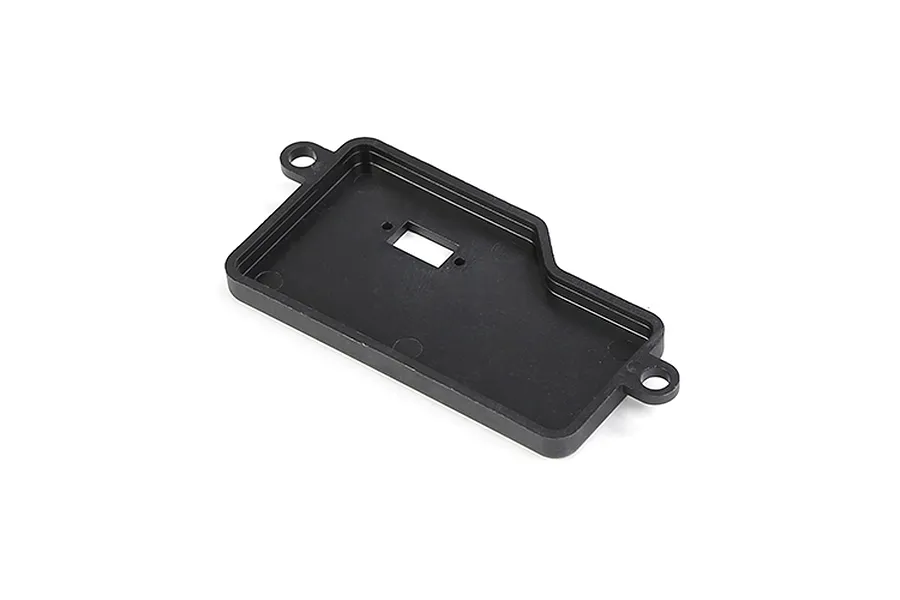 A black plastic Rovan receiver box cover shown from an angled perspective on a white background.