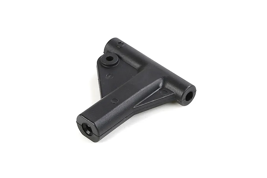 A black plastic Rovan front upper suspension arm for an RC car, shown from a top-down angle against a white background.