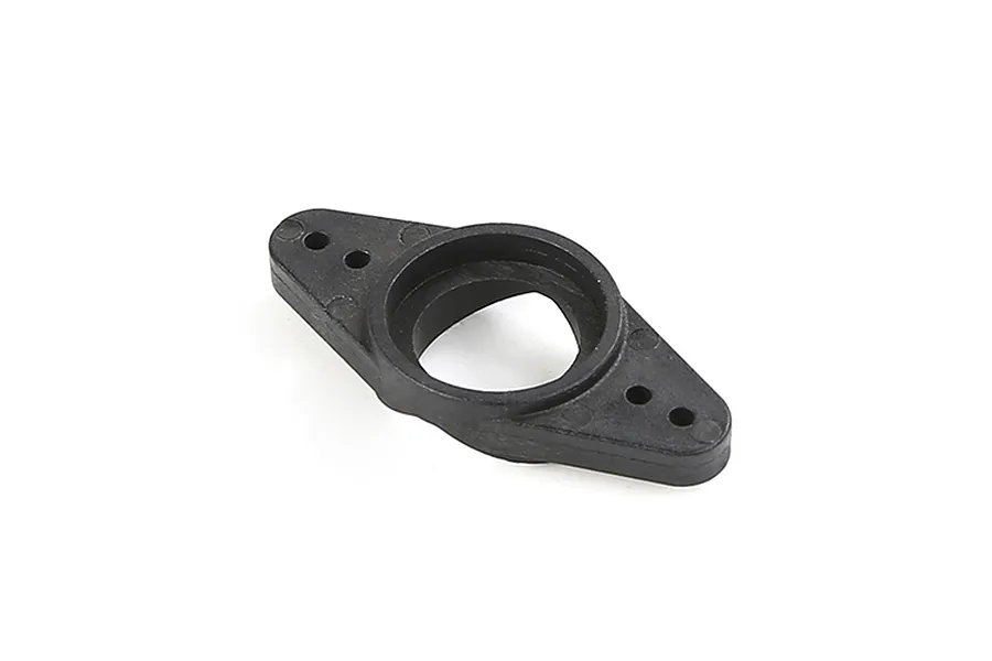 A black plastic Rovan servo saver component viewed from an angle against a white background.
