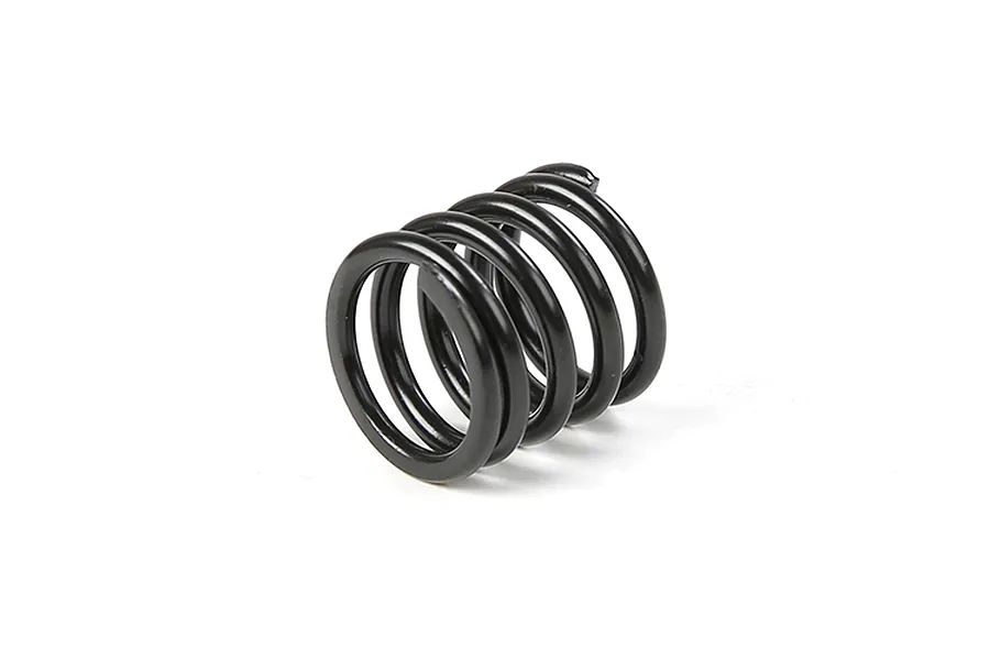 A single black metal coil spring for an RC car servo saver, shown against a white background.