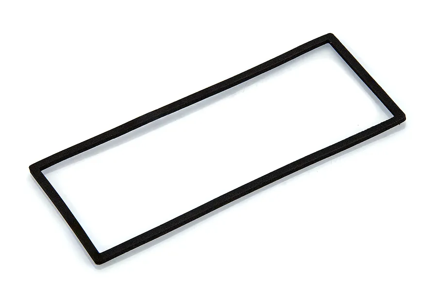 A rectangular black EVA foam waterproof seal or gasket for an RC boat, isolated on a white background.