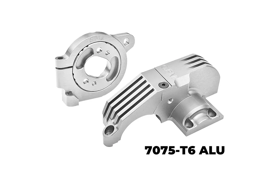 GPM Aluminium Main Gear Cover &amp;amp; Motor Mount Set - Red image 111557