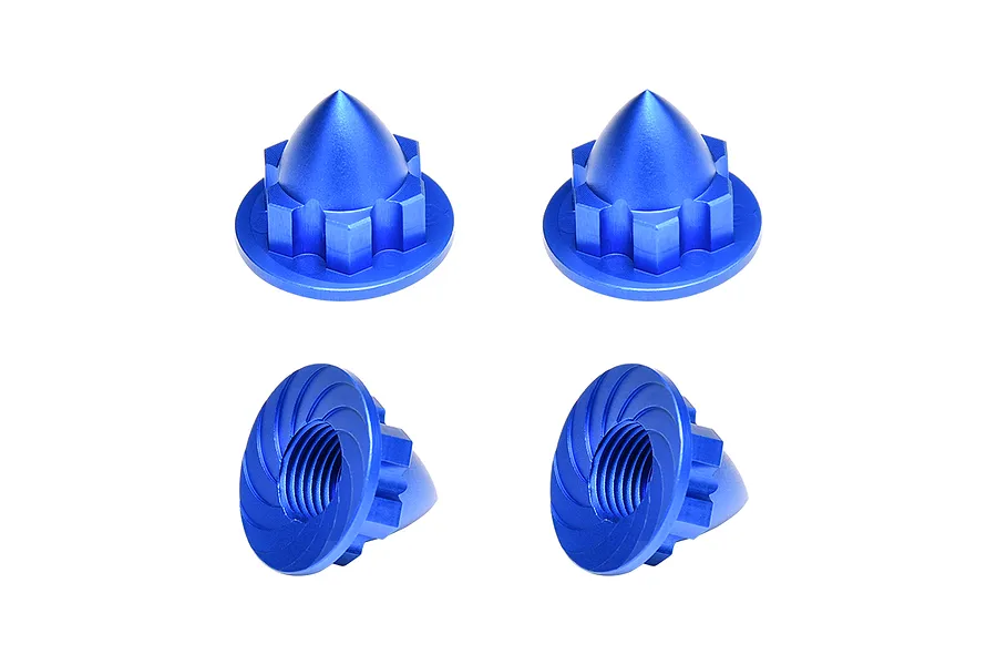 GPM Blue Aluminium 22mm Wheel Cone Nuts 4Pcs image 111558
