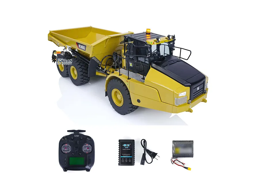 Kabolite K960 RC Dump Truck Electric 6WD 1/20 Scale RTR with Electric Tipper - Yellow image 111695