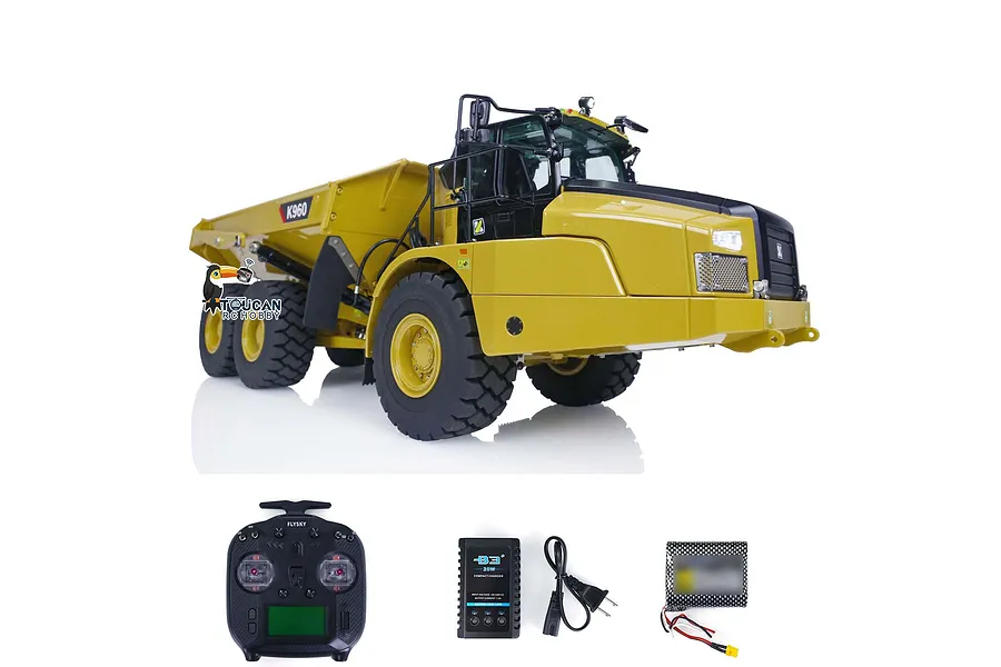 Kabolite K960 RC Dump Truck Electric 6WD 1/20 Scale RTR with Electric Tipper - Yellow image 111703