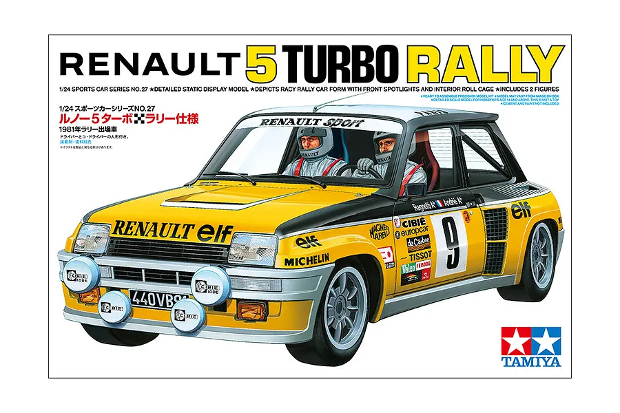 Tamiya 1/24 Renault 5 Turbo Rally Car Scaled Plastic Model Kit image 111779