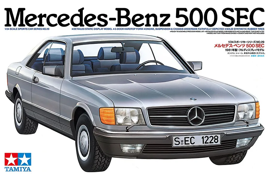 Tamiya 1/24 Mercedes-Benz 500 SEC Car Scaled Plastic Model Kit image 111787