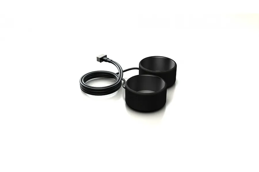 Team Powers Pro-Driver tyre warmers featuring two black cylindrical heating bands connected by a power cable with a connector plug.