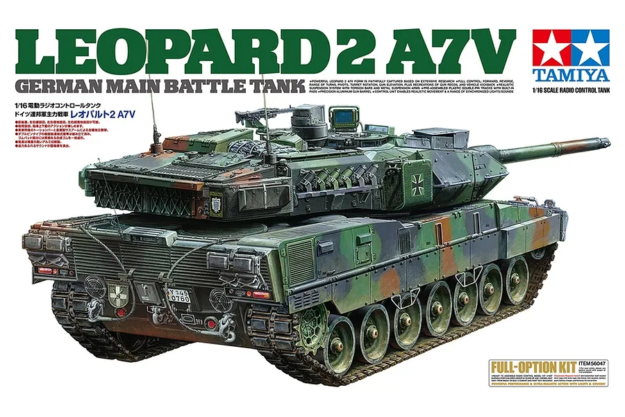 Tamiya Leopard 2 A7V RC Main Battle Tank Electric Tracked 1/16 Scale Kit image 111805