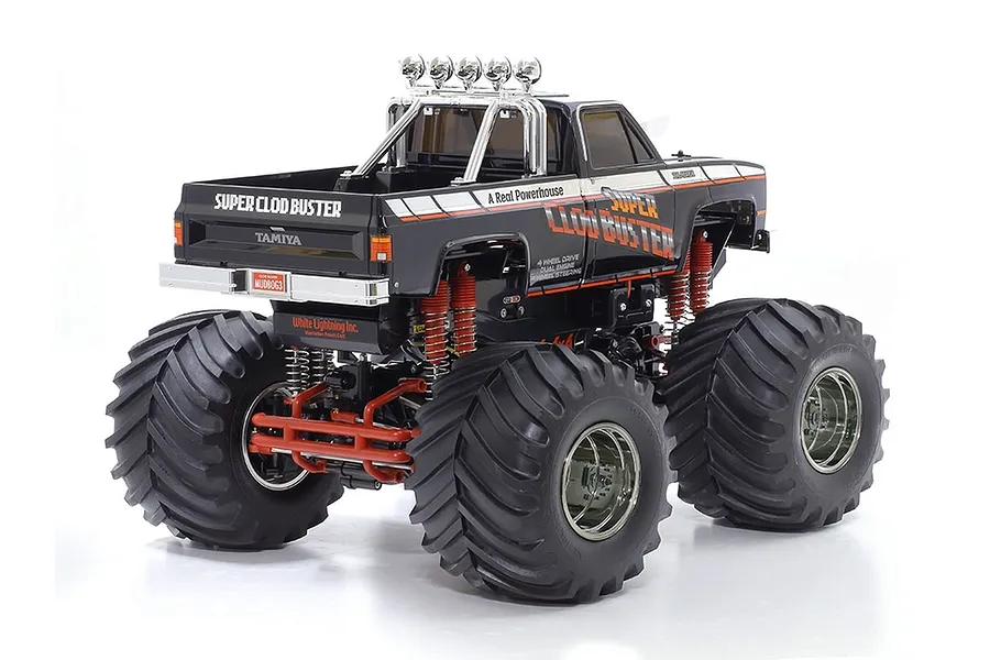 Tamiya Super Clod Buster 4WS RC Monster Truck Electric 4WD 1/10 Scale Kit (No ESC) - Black image 111852