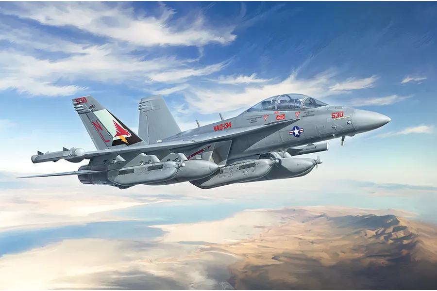 Italeri 1/48 E/A-18G Growler Fighter Scaled Plastic Model Kit with Australian Decals image 112128