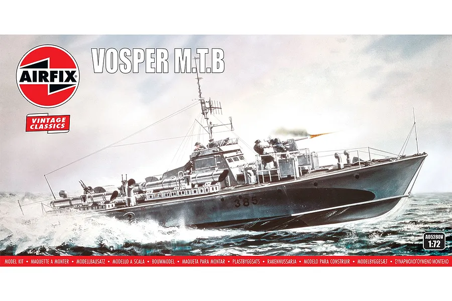Airfix 1/72 Vosper M.T.B Torpedo Boat Scaled Plastic Model Kit image 113009
