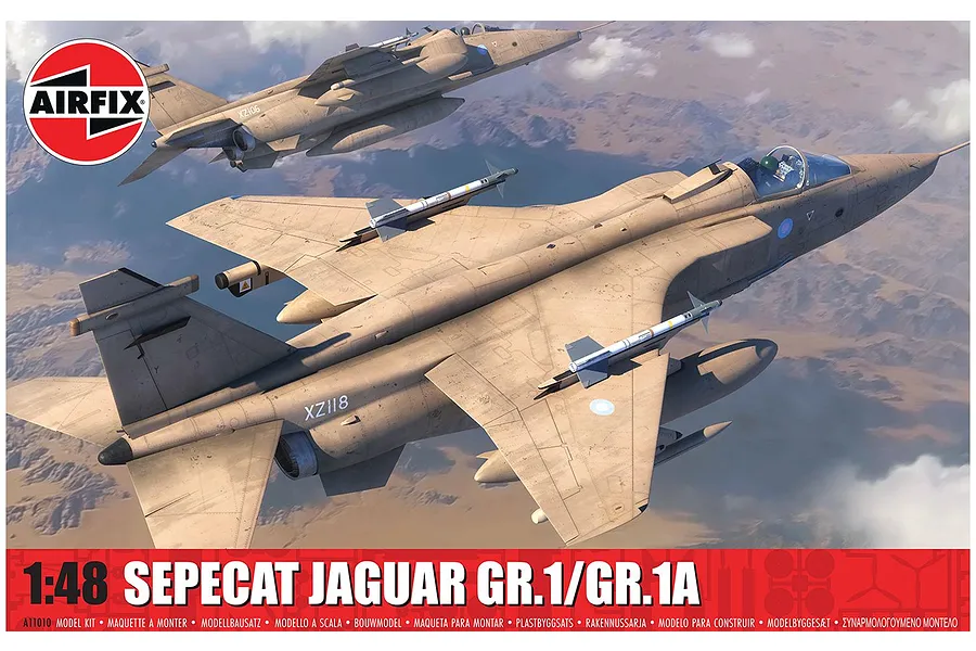 Airfix 1/48 SEPECAT Jaguar GR.1/GR.1A Fighter Scaled Plastic Model Kit image 113045