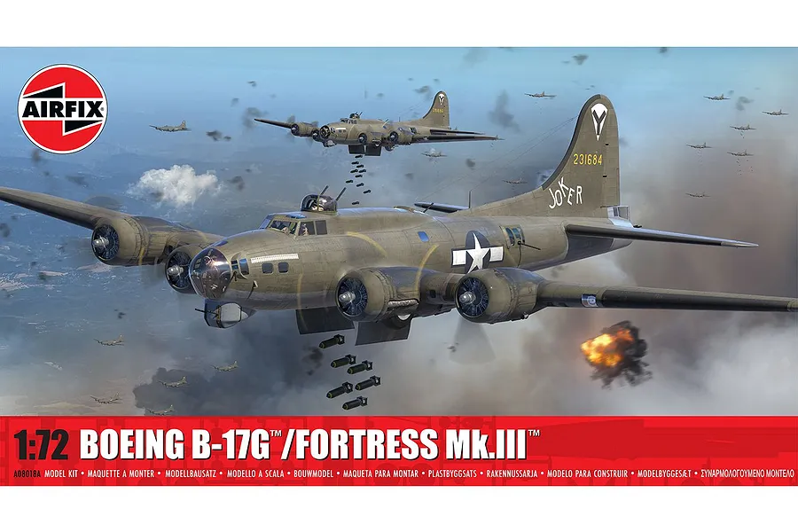 Airfix 1/72 Boeing B-17G / Fortress Mk.III Bomber Scaled Plastic Model Kit image 113049