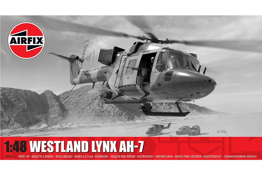 Airfix 1/48 Westland Lynx AH-7 Helicopter Scaled Plastic Model Kit image 113050