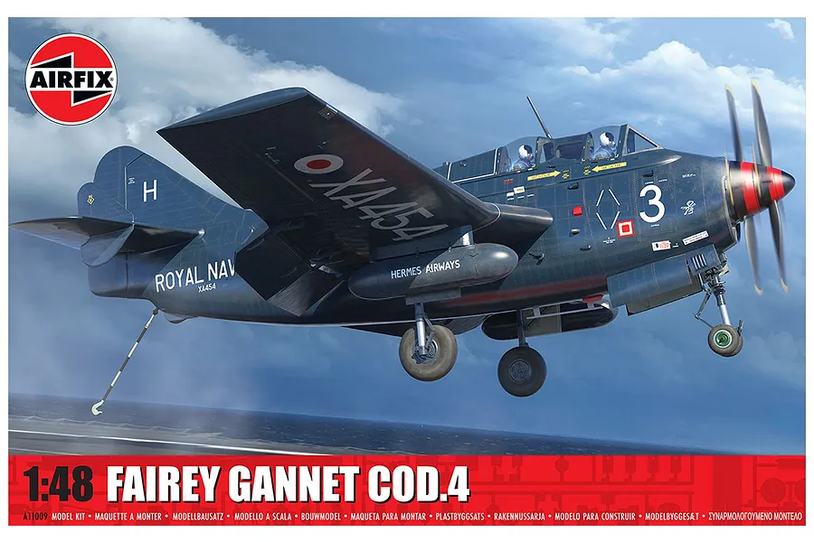 Airfix 1/48 Fairey Gannet COD.4 Anti-Submarine Aircraft Scaled Plastic Model Kit image 113051