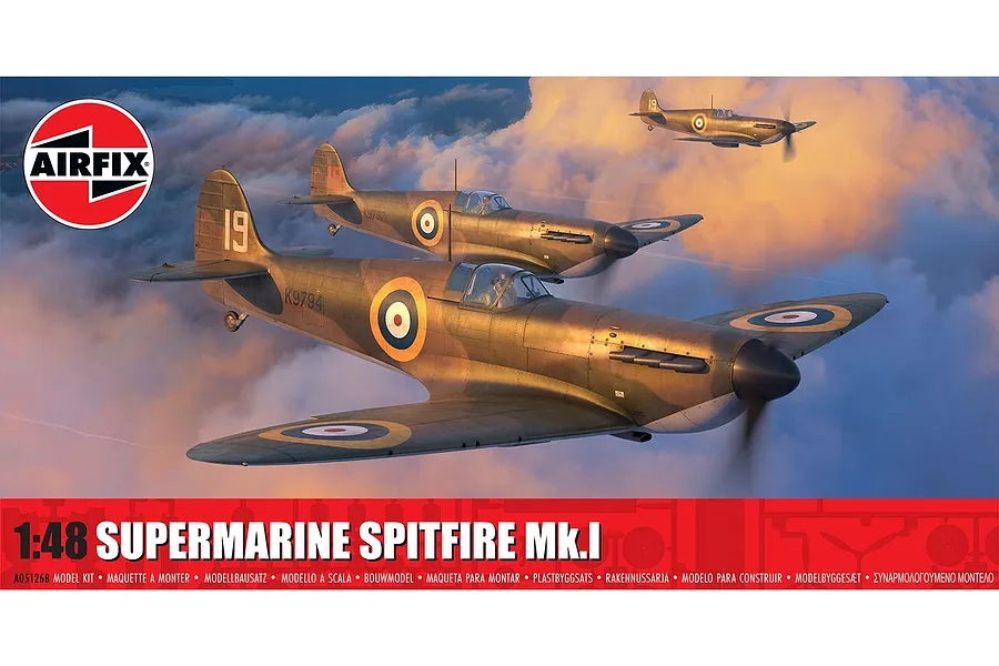 Airfix 1/48 Supermarine Spitfire Mk.I Fighter Scaled Plastic Model Kit image 113092