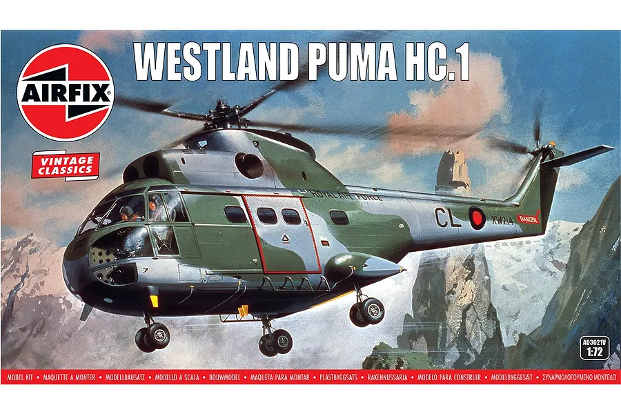 Airfix 1/72 Westland Puma HC.1 Helicopter Scaled Plastic Model Kit image 113098