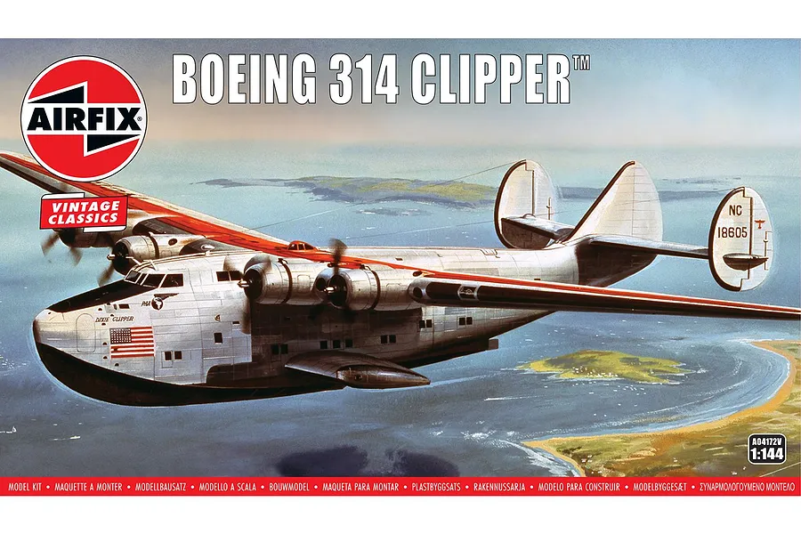 Airfix 1/144 Boeing 314 Clipper Flying Boat Scaled Plastic Model Kit image 113106