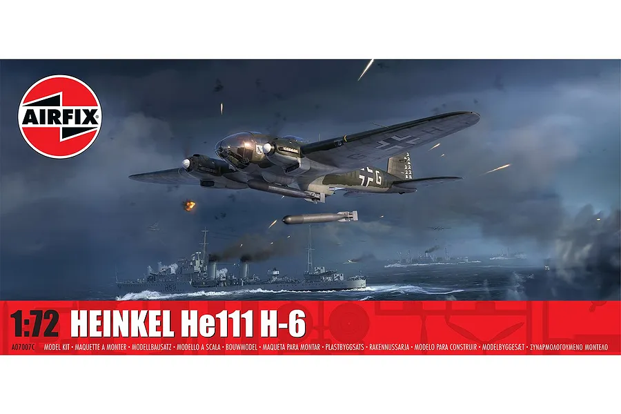 Airfix 1/72 Heinkel He111 H-6 Bomber Scaled Plastic Model Kit image 113134