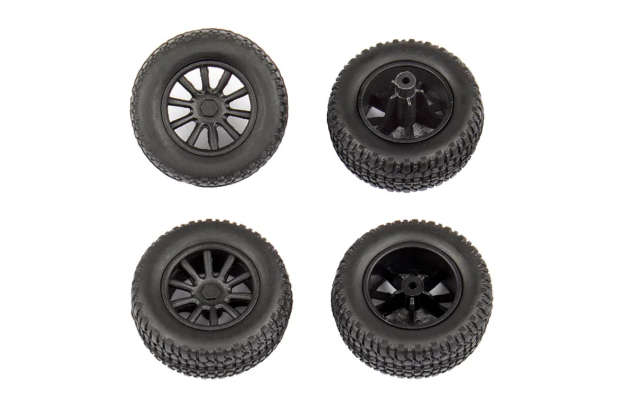 Team Associated SC28 Tyres on Black Rims - Glued Wheels 4Pcs image 113174
