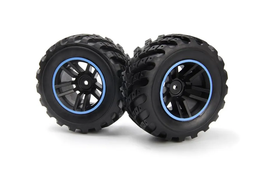 BlackZon Spryte Tyres on Black/Blue Rims - Glued Wheels 2Pcs image 113458