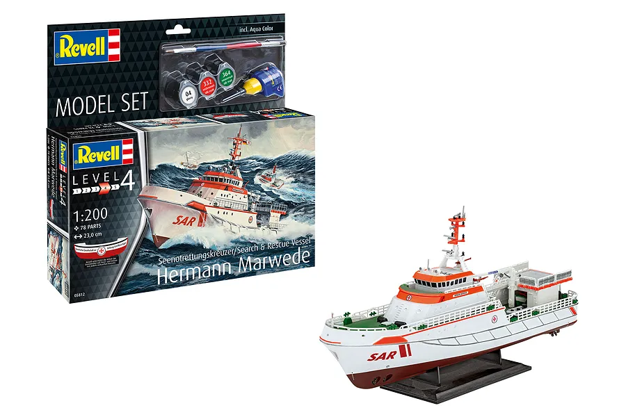 Revell 1/200 S&amp;amp;R Vessel &amp;quot;Hermann&amp;quot; Lifeboat Scaled Plastic Model Starter Kit image 113600